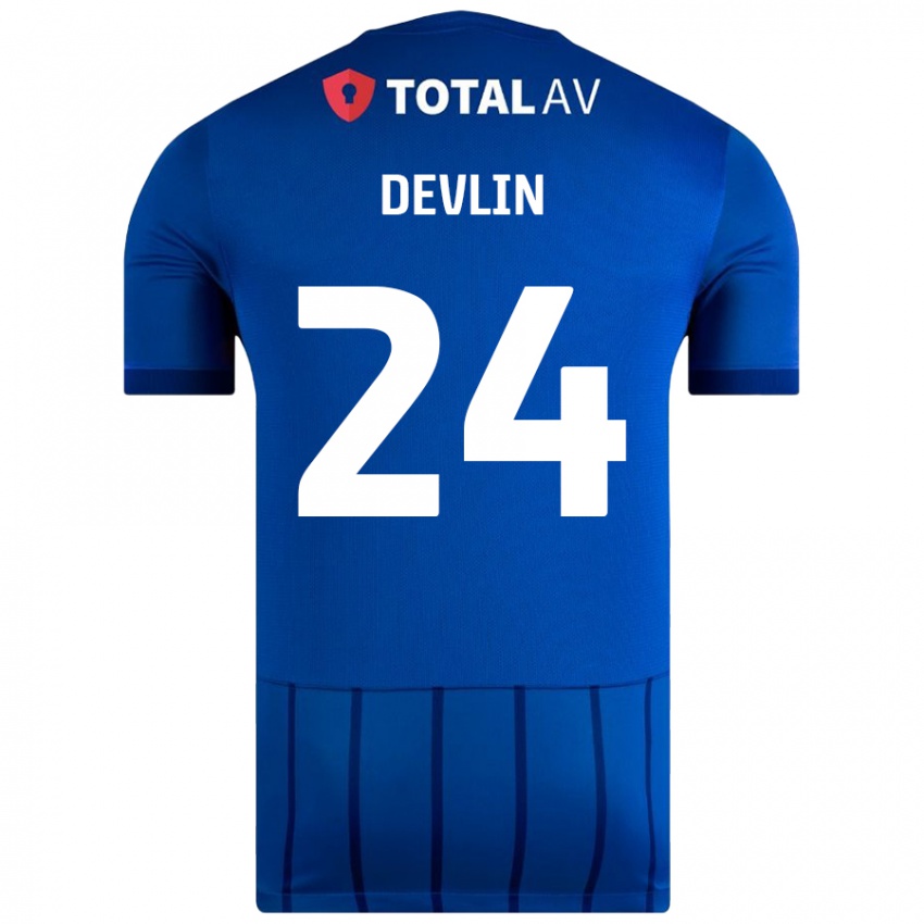 Femme Maillot Terry Devlin #24 Bleu Tenues Domicile 2024/25 T-Shirt Belgique