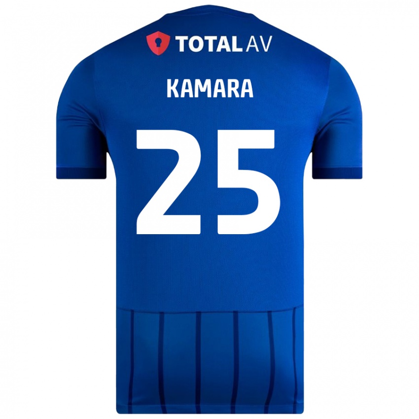 Femme Maillot Abdoulaye Kamara #25 Bleu Tenues Domicile 2024/25 T-Shirt Belgique