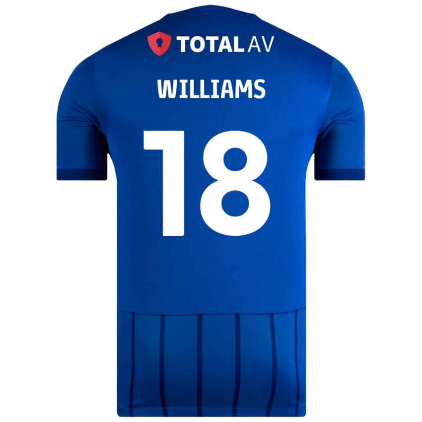 Femme Maillot Scarlett Williams #18 Bleu Tenues Domicile 2024/25 T-Shirt Belgique