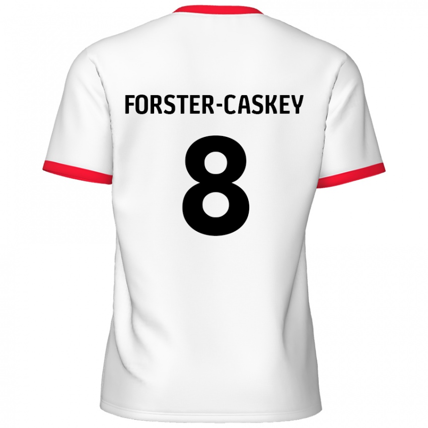 Femme Maillot Jake Forster-Caskey #8 Blanc Rouge Tenues Domicile 2024/25 T-Shirt Belgique