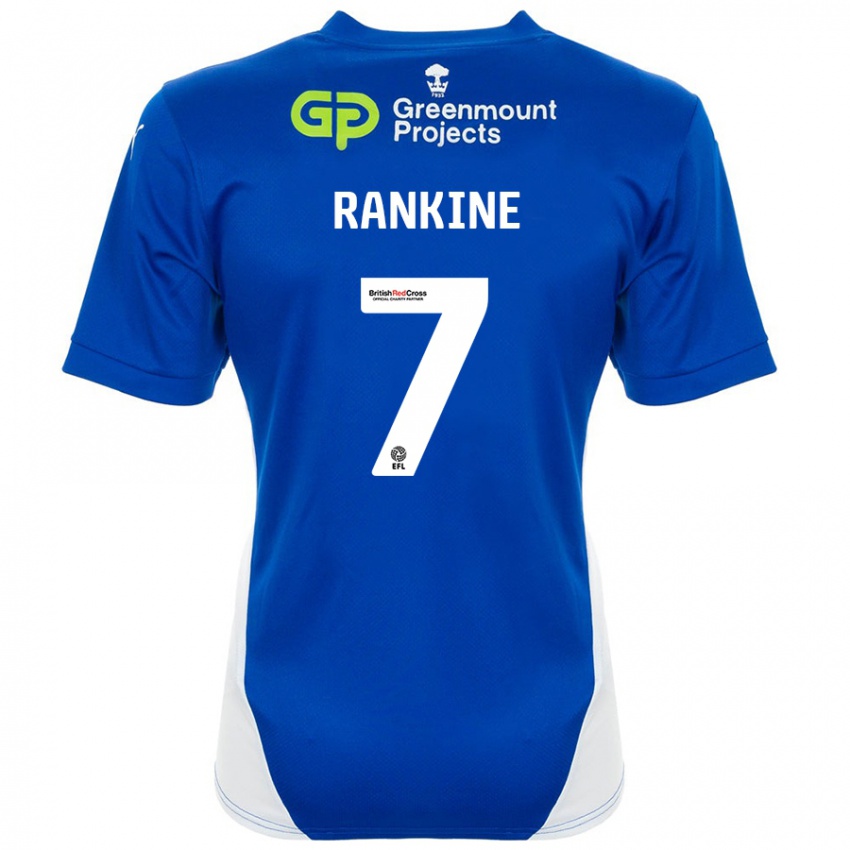 Femme Maillot Dion Rankine #7 Bleu Blanc Tenues Domicile 2024/25 T-Shirt Belgique