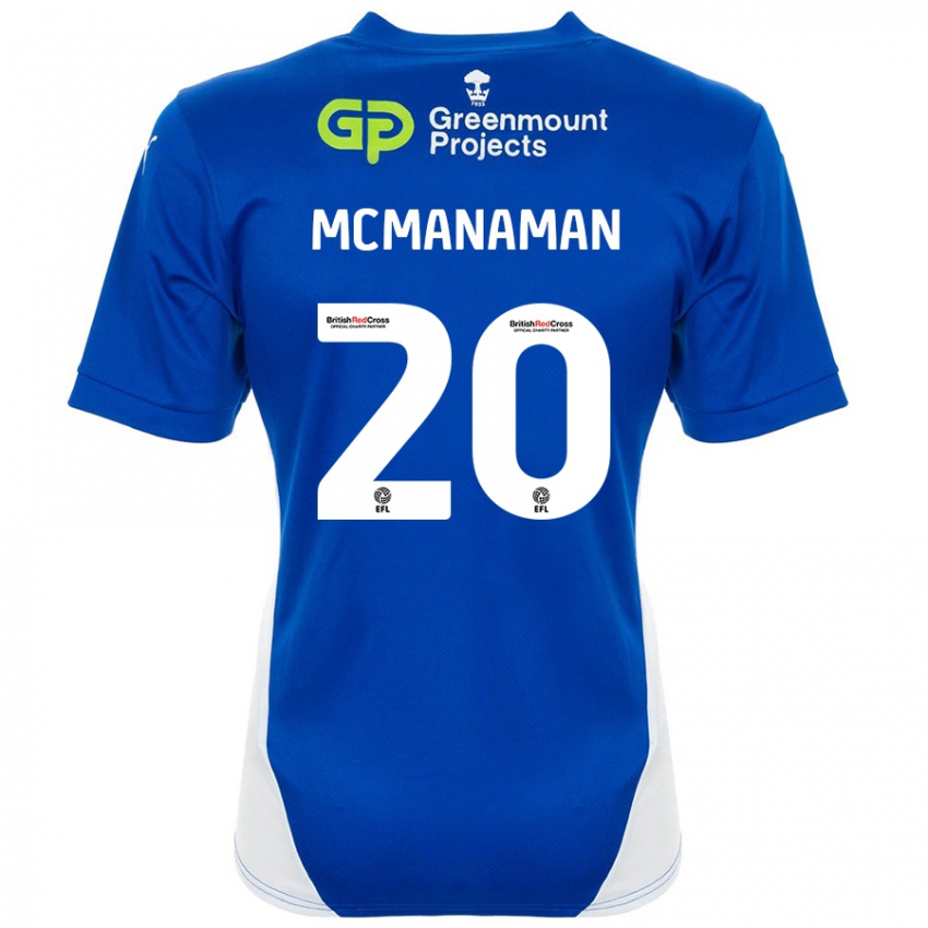 Femme Maillot Callum Mcmanaman #20 Bleu Blanc Tenues Domicile 2024/25 T-Shirt Belgique