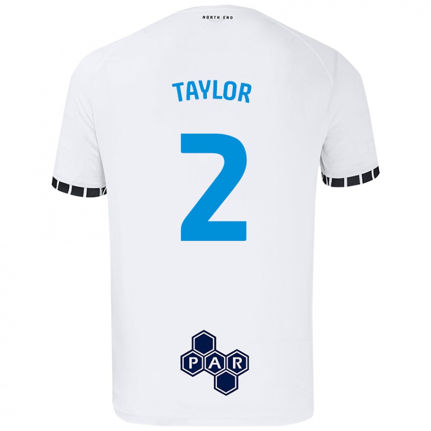 Femme Maillot Alex Taylor #2 Blanc Tenues Domicile 2024/25 T-Shirt Belgique