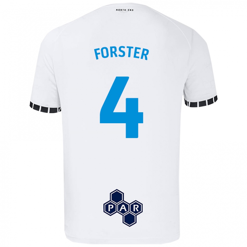 Femme Maillot Hannah Forster #4 Blanc Tenues Domicile 2024/25 T-Shirt Belgique