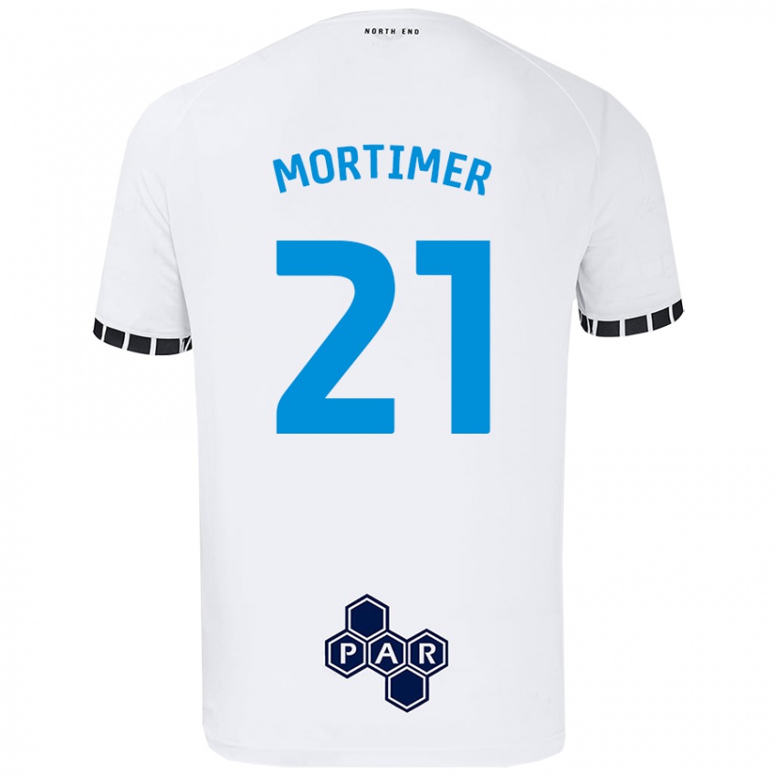 Femme Maillot Jodie Mortimer #21 Blanc Tenues Domicile 2024/25 T-Shirt Belgique