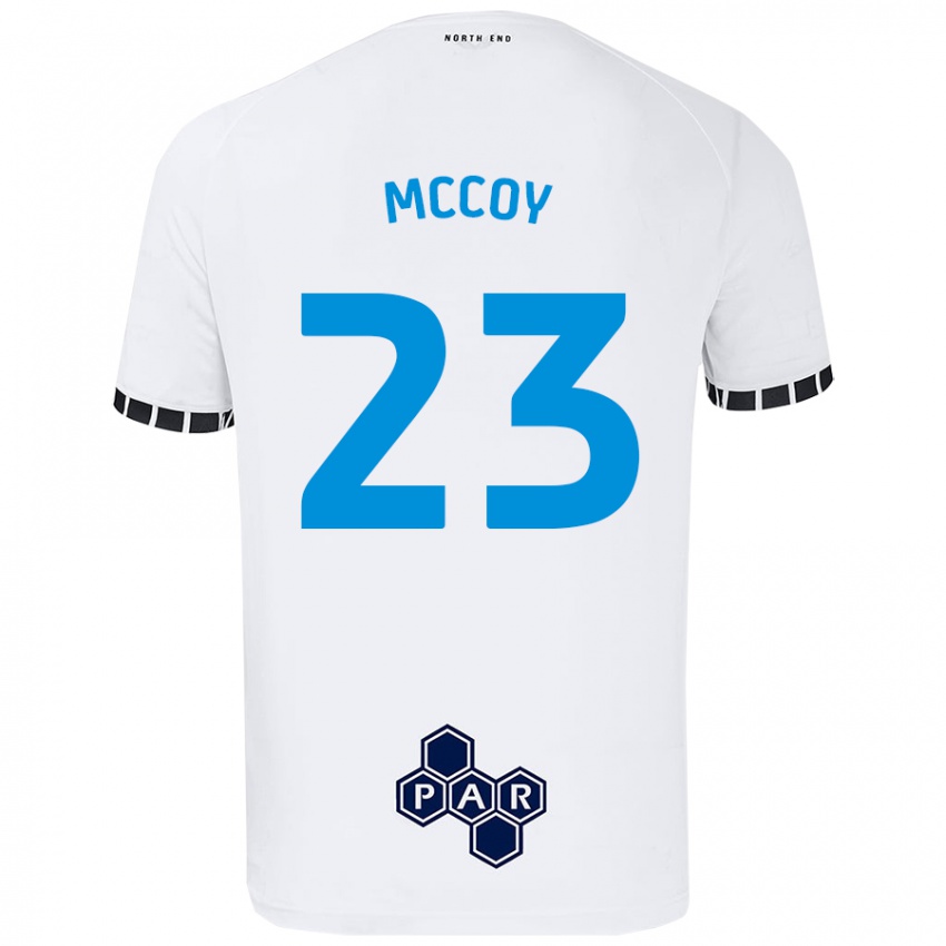 Femme Maillot Faye Mccoy #23 Blanc Tenues Domicile 2024/25 T-Shirt Belgique