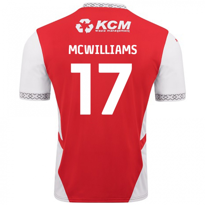 Dames Shaun Mcwilliams #17 Rood Wit Thuisshirt Thuistenue 2024/25 T-Shirt België