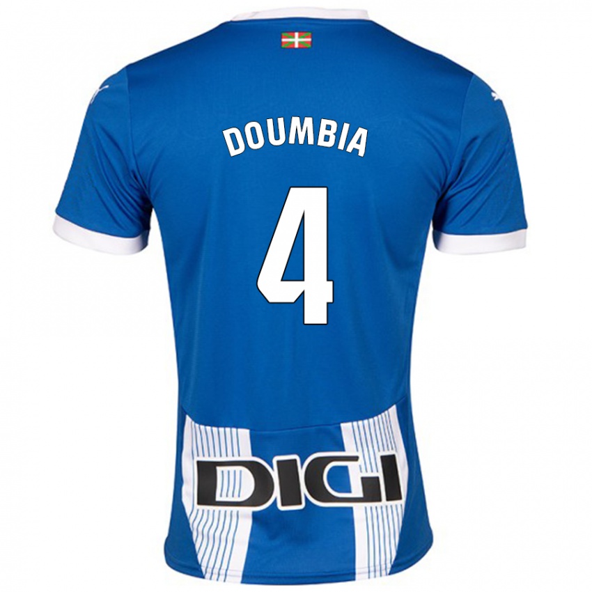 Femme Maillot Daouda Doumbia #4 Bleu Tenues Domicile 2024/25 T-Shirt Belgique