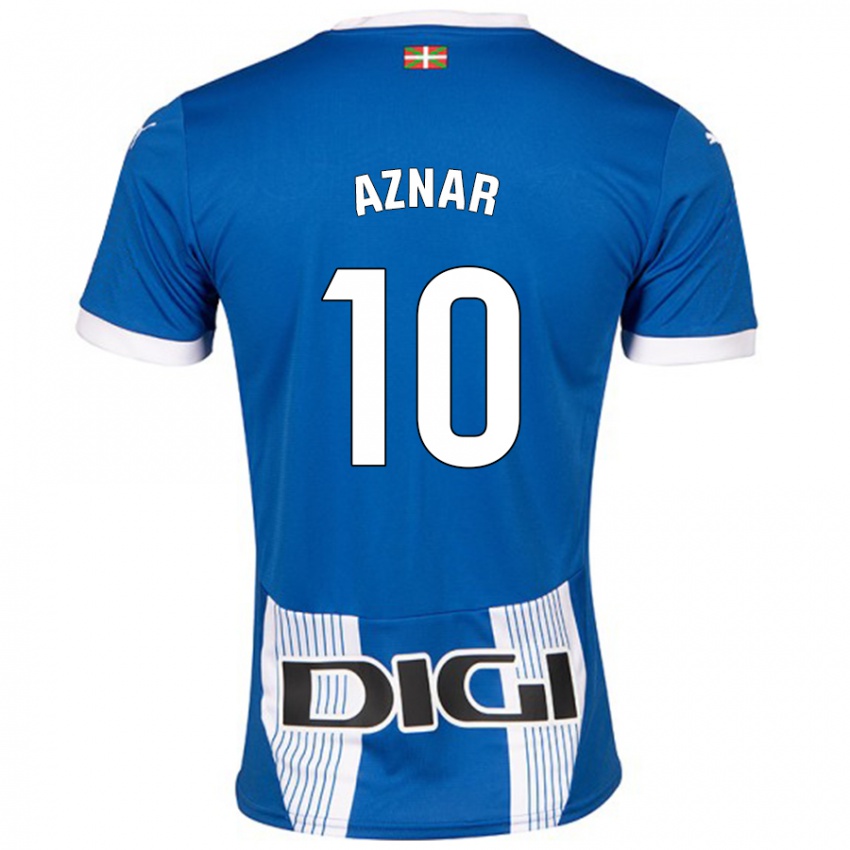 Femme Maillot Alba Aznar #10 Bleu Tenues Domicile 2024/25 T-Shirt Belgique