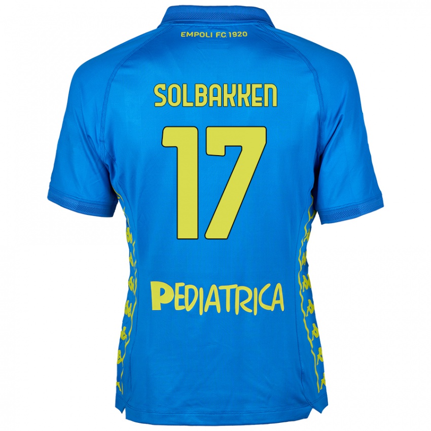 Femme Maillot Ola Solbakken #17 Bleu Tenues Domicile 2024/25 T-Shirt Belgique