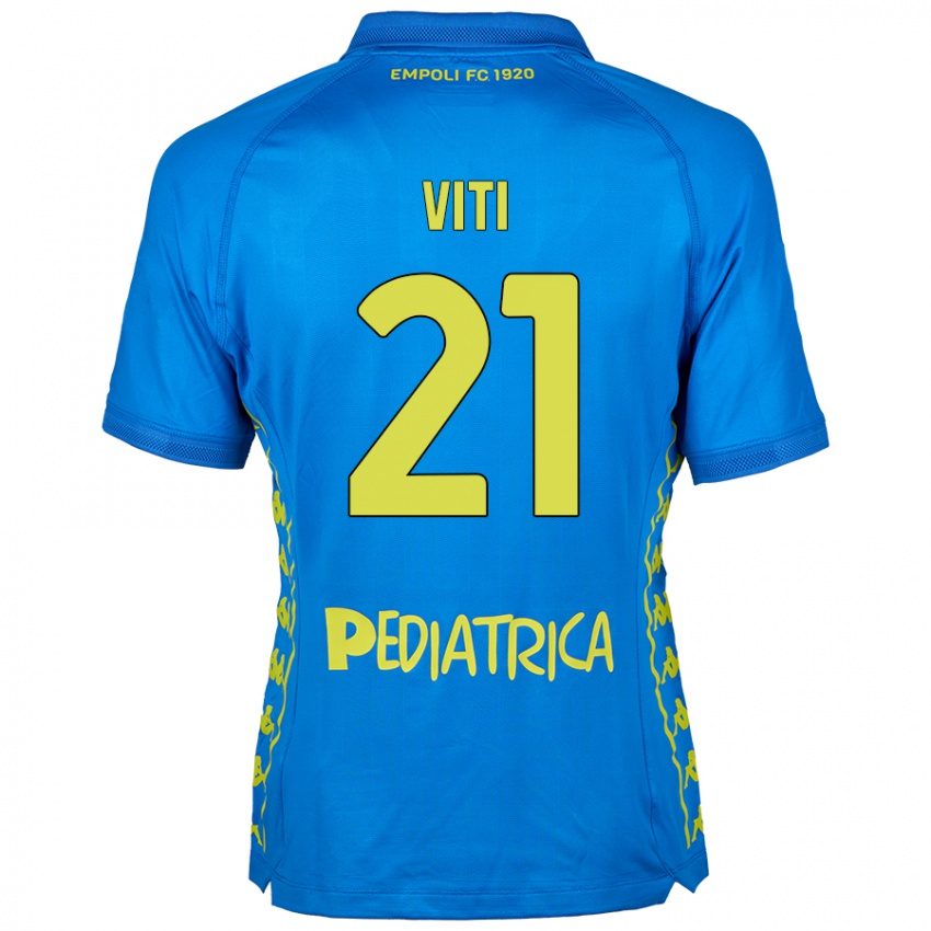 Femme Maillot Mattia Viti #21 Bleu Tenues Domicile 2024/25 T-Shirt Belgique