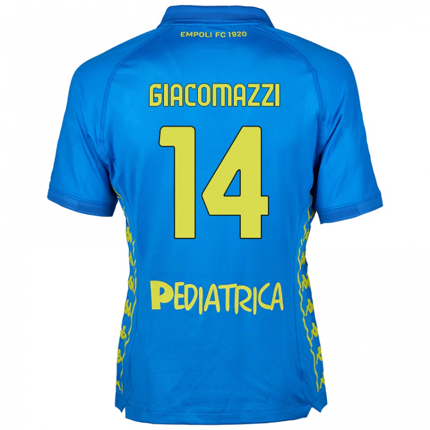 Femme Maillot Sebastián Giacomazzi #14 Bleu Tenues Domicile 2024/25 T-Shirt Belgique