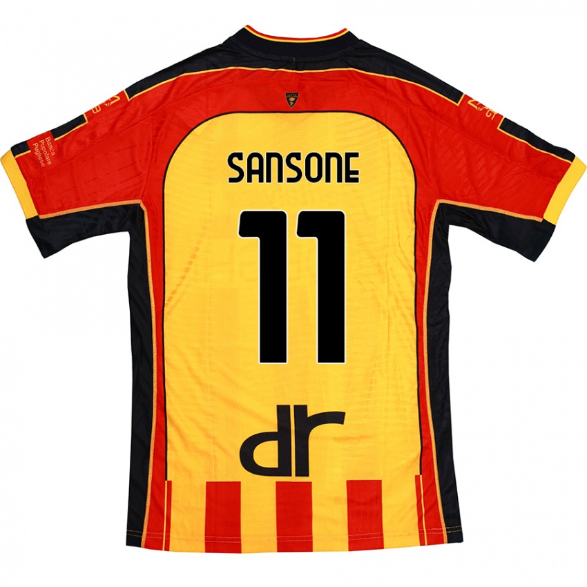 Dames Nicola Sansone #11 Geel Rood Thuisshirt Thuistenue 2024/25 T-Shirt België