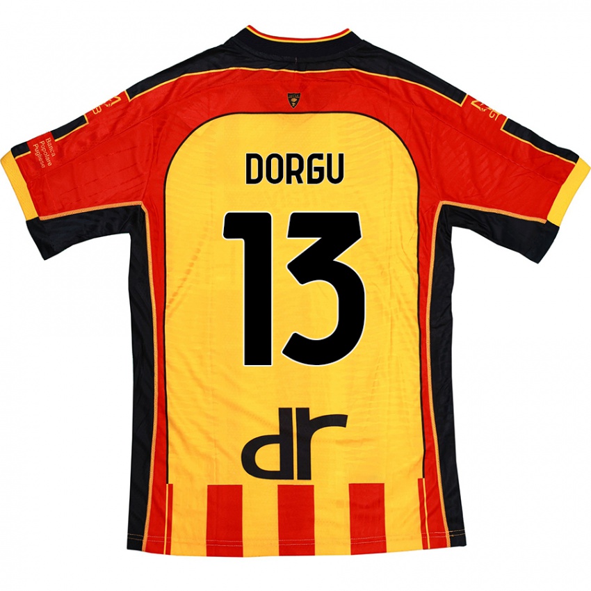 Dames Patrick Dorgu #13 Geel Rood Thuisshirt Thuistenue 2024/25 T-Shirt België