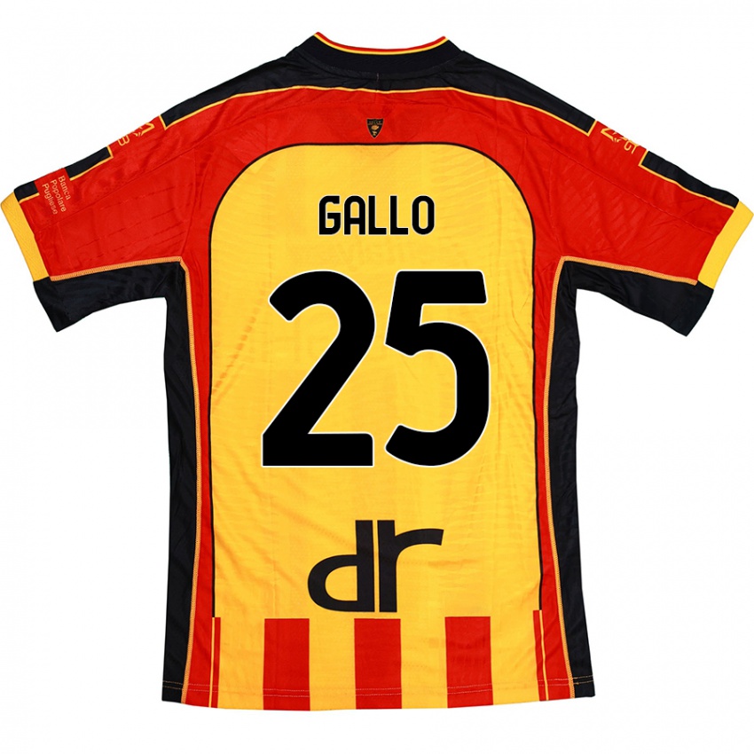 Dames Antonino Gallo #25 Geel Rood Thuisshirt Thuistenue 2024/25 T-Shirt België