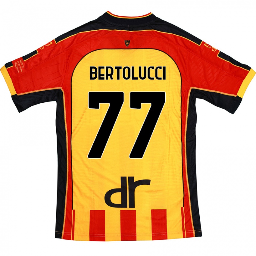 Dames Sandro Bertolucci #77 Geel Rood Thuisshirt Thuistenue 2024/25 T-Shirt België