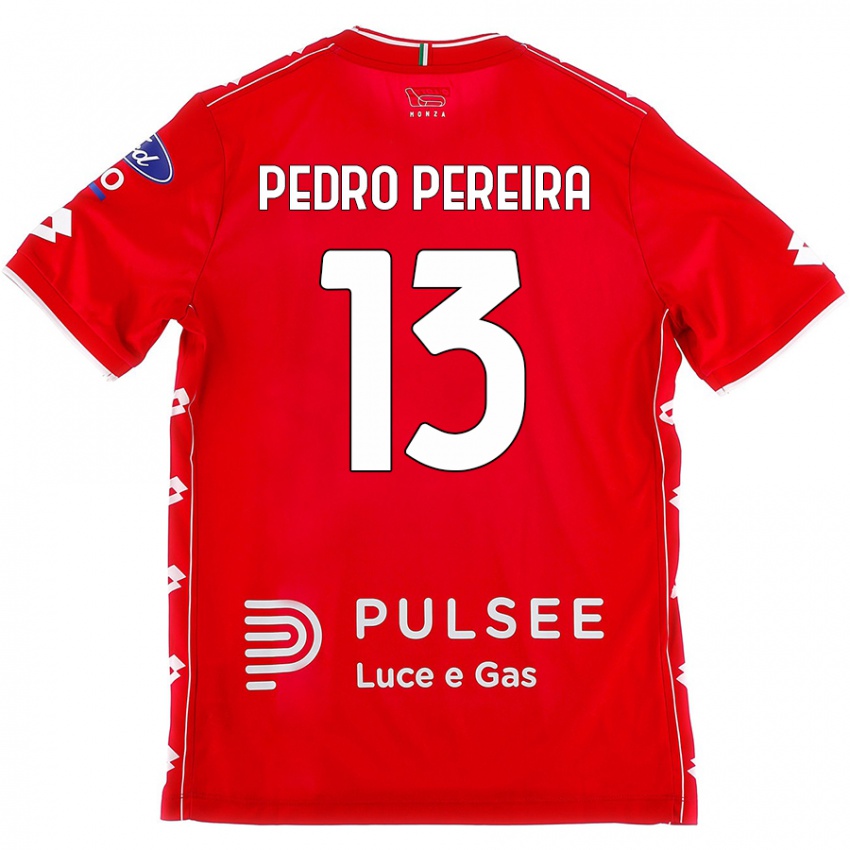 Femme Maillot Pedro Pereira #13 Rouge Blanc Tenues Domicile 2024/25 T-Shirt Belgique