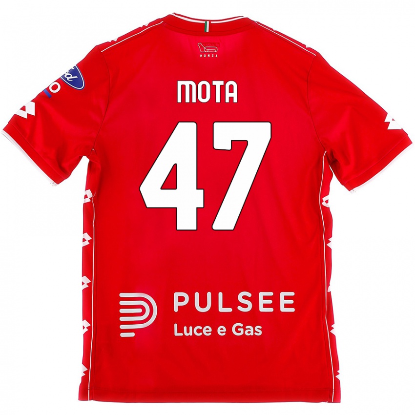 Femme Maillot Dany Mota #47 Rouge Blanc Tenues Domicile 2024/25 T-Shirt Belgique