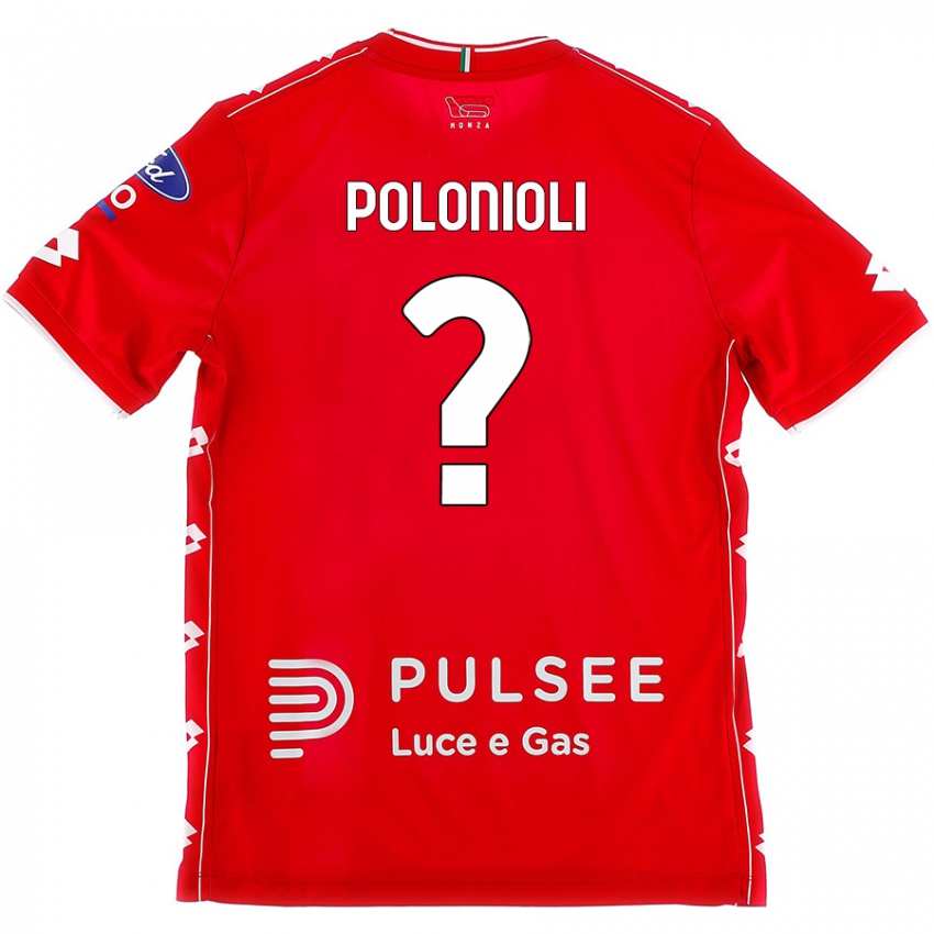 Femme Maillot Matteo Polonioli #0 Rouge Blanc Tenues Domicile 2024/25 T-Shirt Belgique