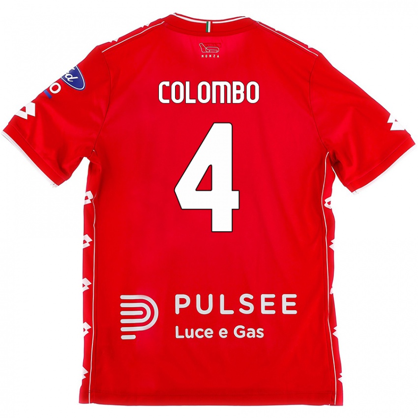 Femme Maillot Leonardo Colombo #4 Rouge Blanc Tenues Domicile 2024/25 T-Shirt Belgique