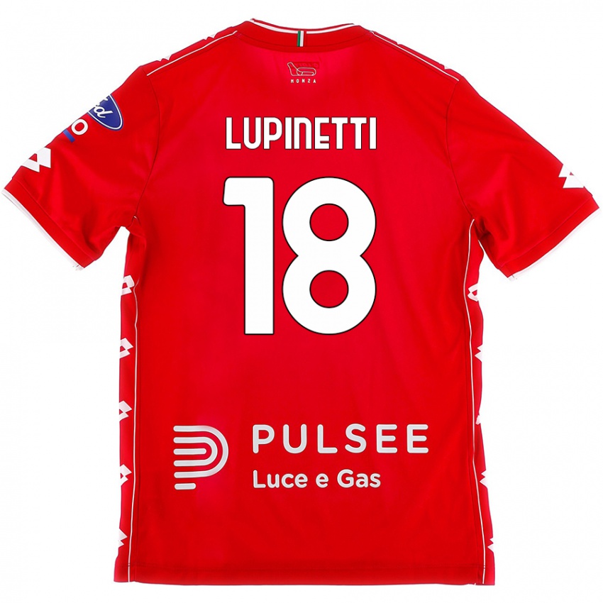 Femme Maillot Tommaso Lupinetti #18 Rouge Blanc Tenues Domicile 2024/25 T-Shirt Belgique