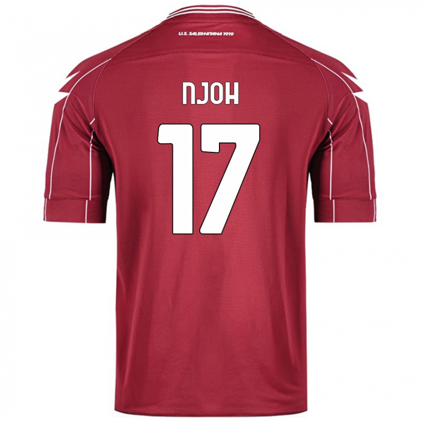 Femme Maillot Lilian Njoh #17 Bordeaux Tenues Domicile 2024/25 T-Shirt Belgique