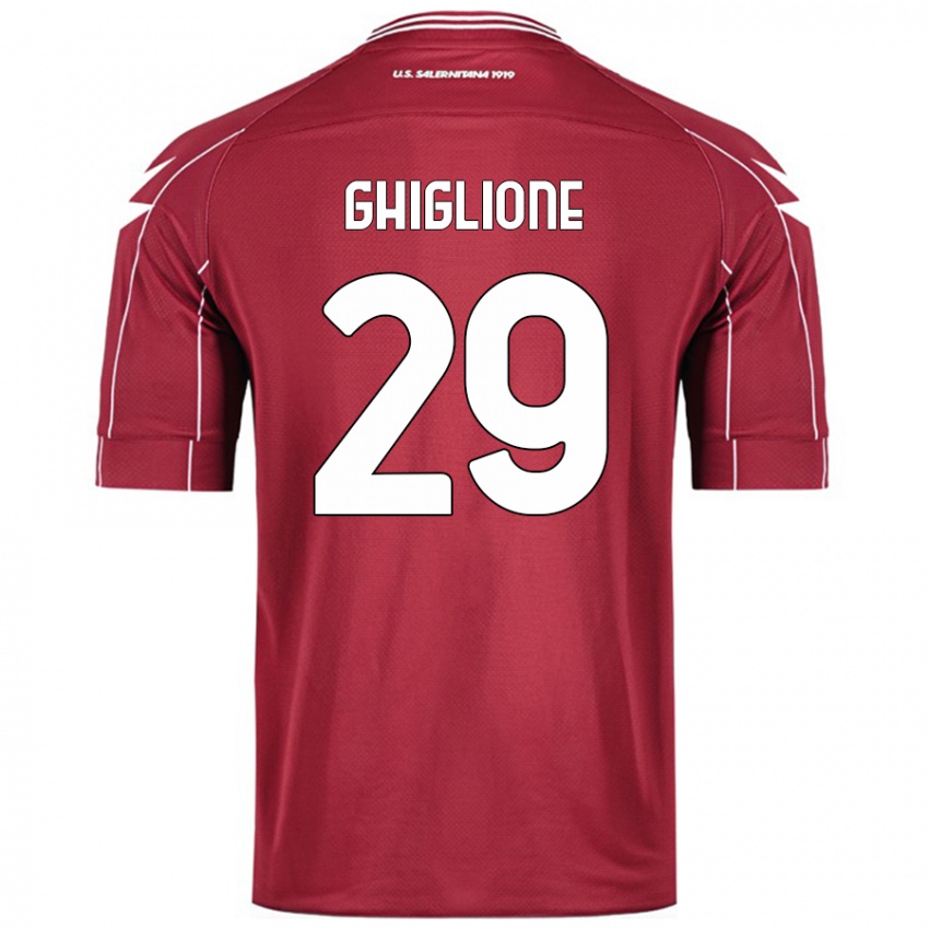 Femme Maillot Paolo Ghiglione #29 Bordeaux Tenues Domicile 2024/25 T-Shirt Belgique