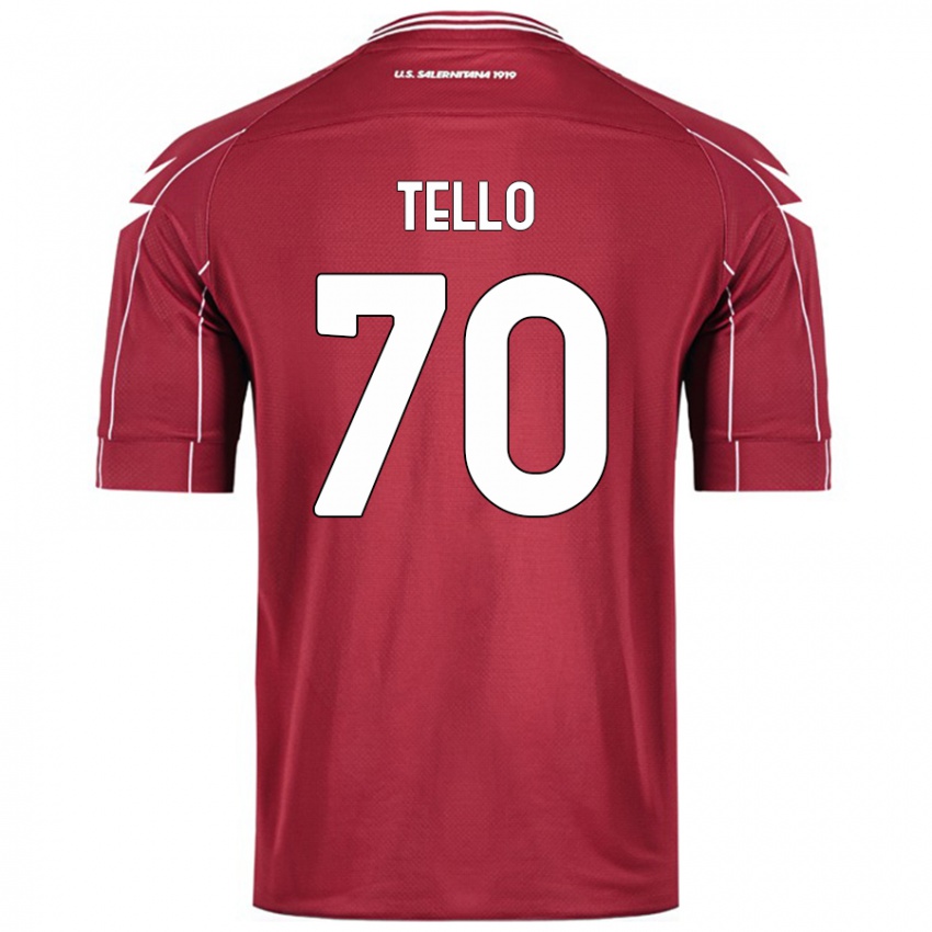 Femme Maillot Andrés Tello #70 Bordeaux Tenues Domicile 2024/25 T-Shirt Belgique