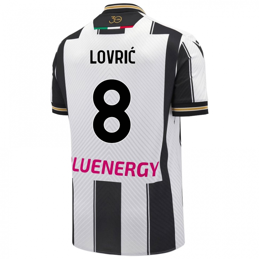 Femme Maillot Sandi Lovrić #8 Blanc Noir Tenues Domicile 2024/25 T-Shirt Belgique