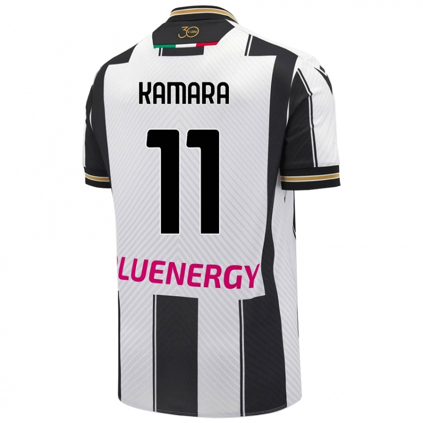 Femme Maillot Hassane Kamara #11 Blanc Noir Tenues Domicile 2024/25 T-Shirt Belgique