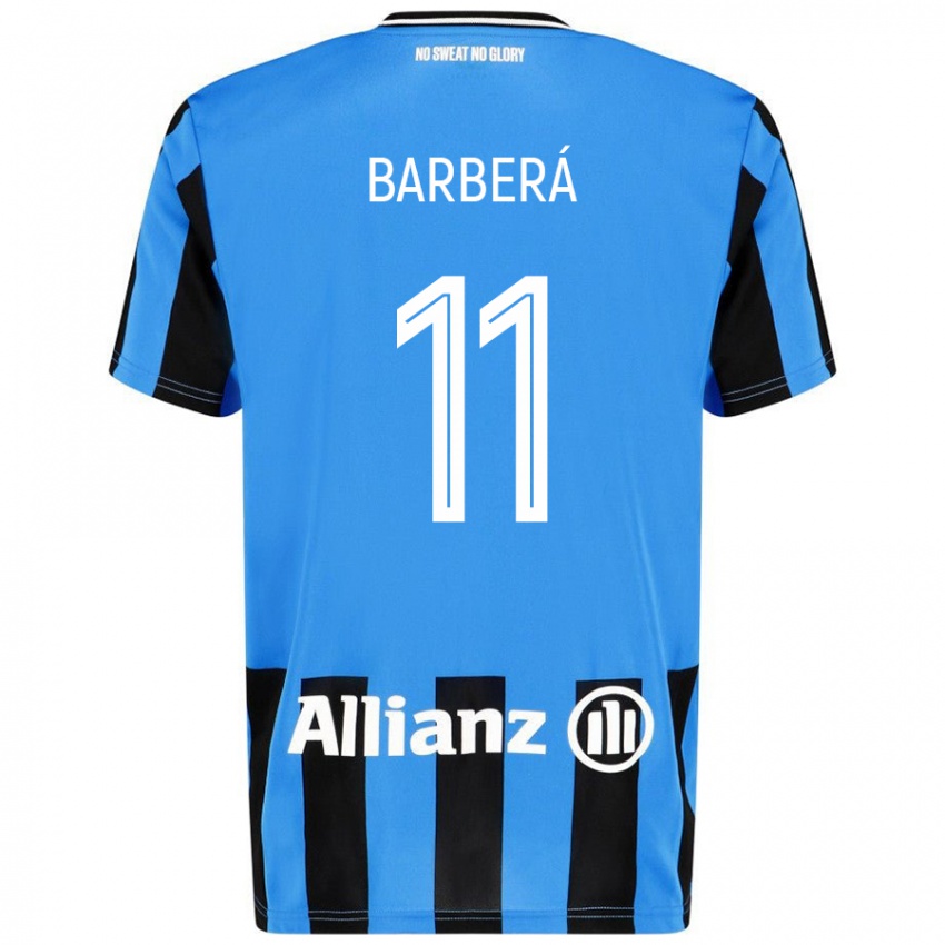 Femme Maillot Víctor Barberá #11 Bleu Ciel Noir Tenues Domicile 2024/25 T-Shirt Belgique