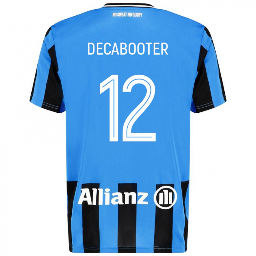 Femme Maillot Marith Decabooter #12 Bleu Ciel Noir Tenues Domicile 2024/25 T-Shirt Belgique