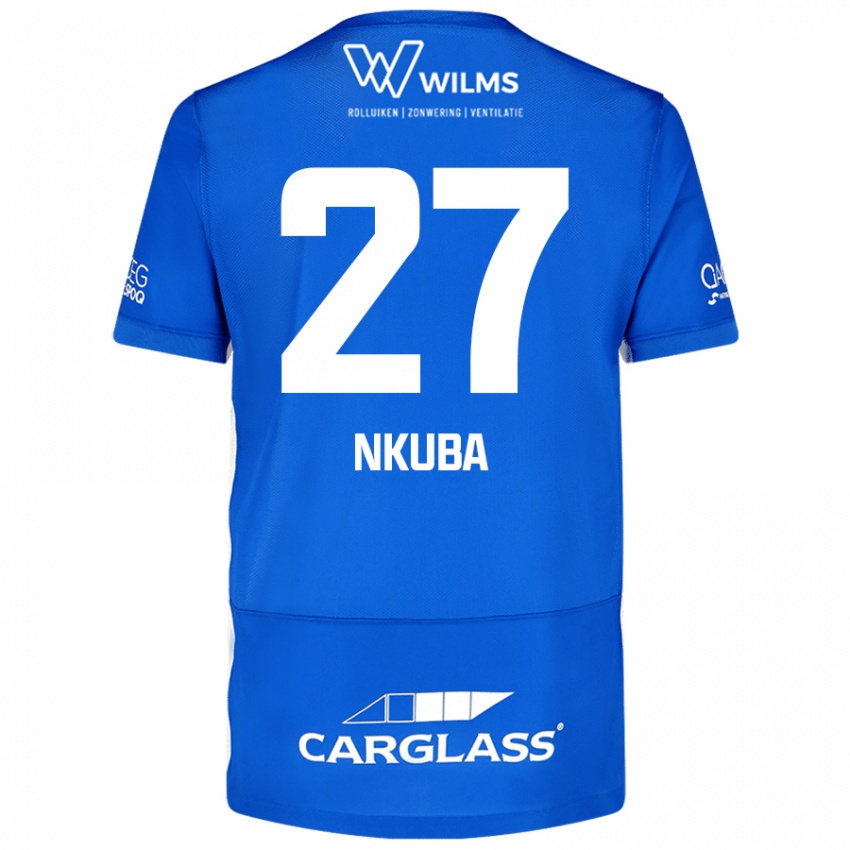 Femme Maillot Ken Nkuba #27 Bleu Tenues Domicile 2024/25 T-Shirt Belgique