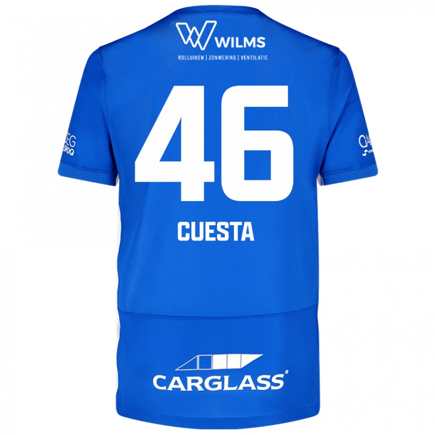 Femme Maillot Carlos Cuesta #46 Bleu Tenues Domicile 2024/25 T-Shirt Belgique