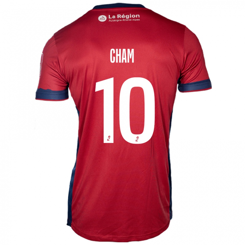 Femme Maillot Muhammed Cham #10 Bordeaux Clair Tenues Domicile 2024/25 T-Shirt Belgique