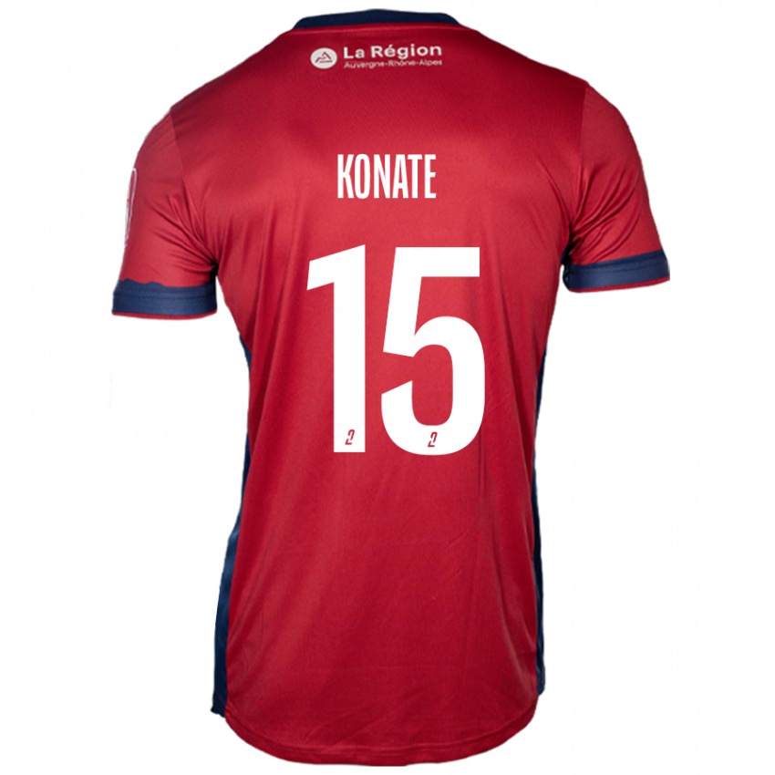 Femme Maillot Cheick Oumar Konaté #15 Bordeaux Clair Tenues Domicile 2024/25 T-Shirt Belgique