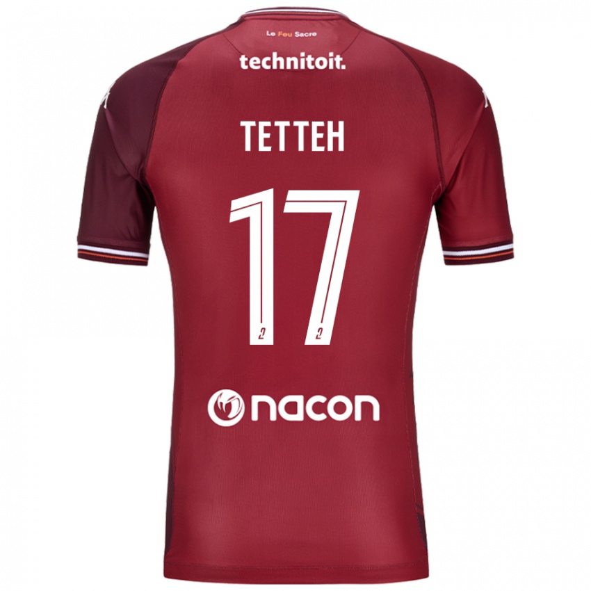 Dames Benjamin Tetteh #17 Rood Granata Thuisshirt Thuistenue 2024/25 T-Shirt België