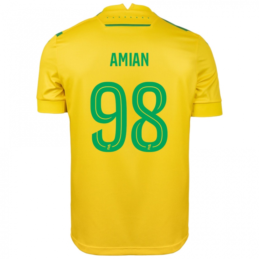 Dames Kelvin Amian #98 Geel Groen Thuisshirt Thuistenue 2024/25 T-Shirt België