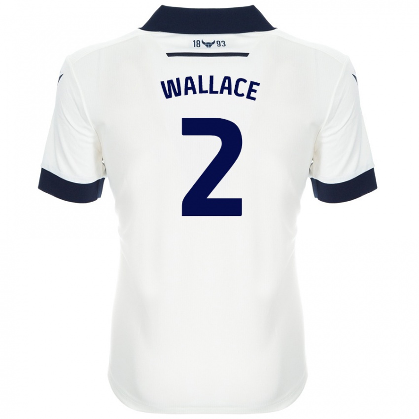 Femme Maillot Emily Wallace #2 Blanc Bleu Marine Tenues Extérieur 2024/25 T-Shirt Belgique