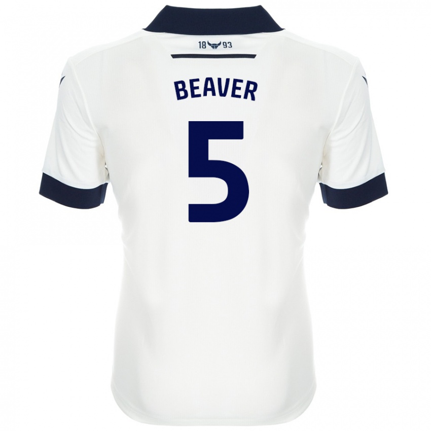 Femme Maillot Catherine Beaver #5 Blanc Bleu Marine Tenues Extérieur 2024/25 T-Shirt Belgique