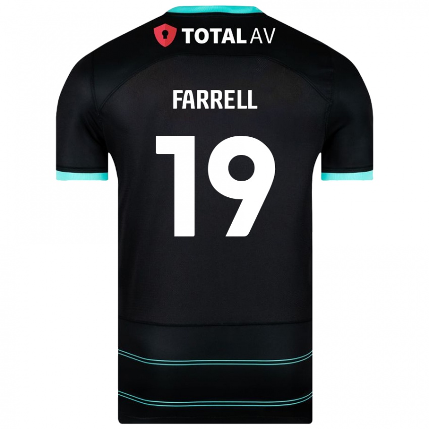 Femme Maillot Jacob Farrell #19 Noir Tenues Extérieur 2024/25 T-Shirt Belgique