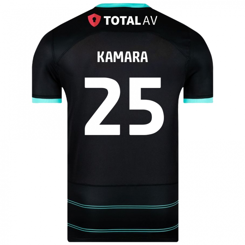 Femme Maillot Abdoulaye Kamara #25 Noir Tenues Extérieur 2024/25 T-Shirt Belgique