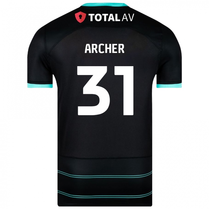 Femme Maillot Jordan Archer #31 Noir Tenues Extérieur 2024/25 T-Shirt Belgique