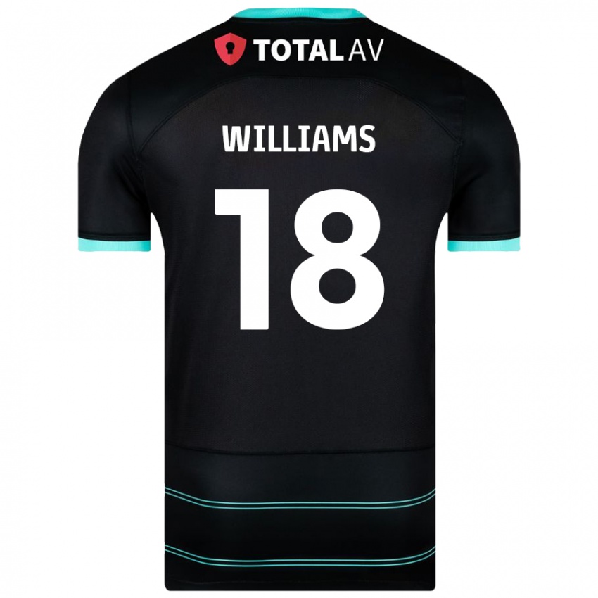 Femme Maillot Scarlett Williams #18 Noir Tenues Extérieur 2024/25 T-Shirt Belgique