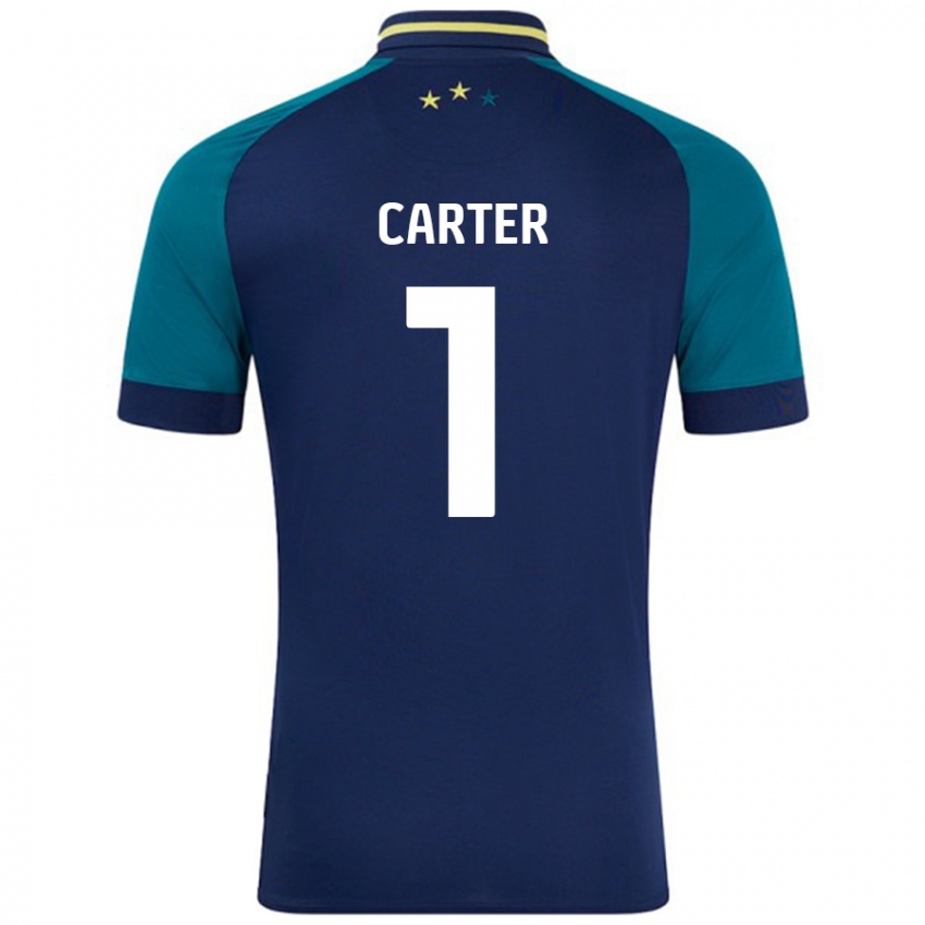 Dames Laura Carter #1 Marineblauw Donkergroen Uitshirt Uittenue 2024/25 T-Shirt België