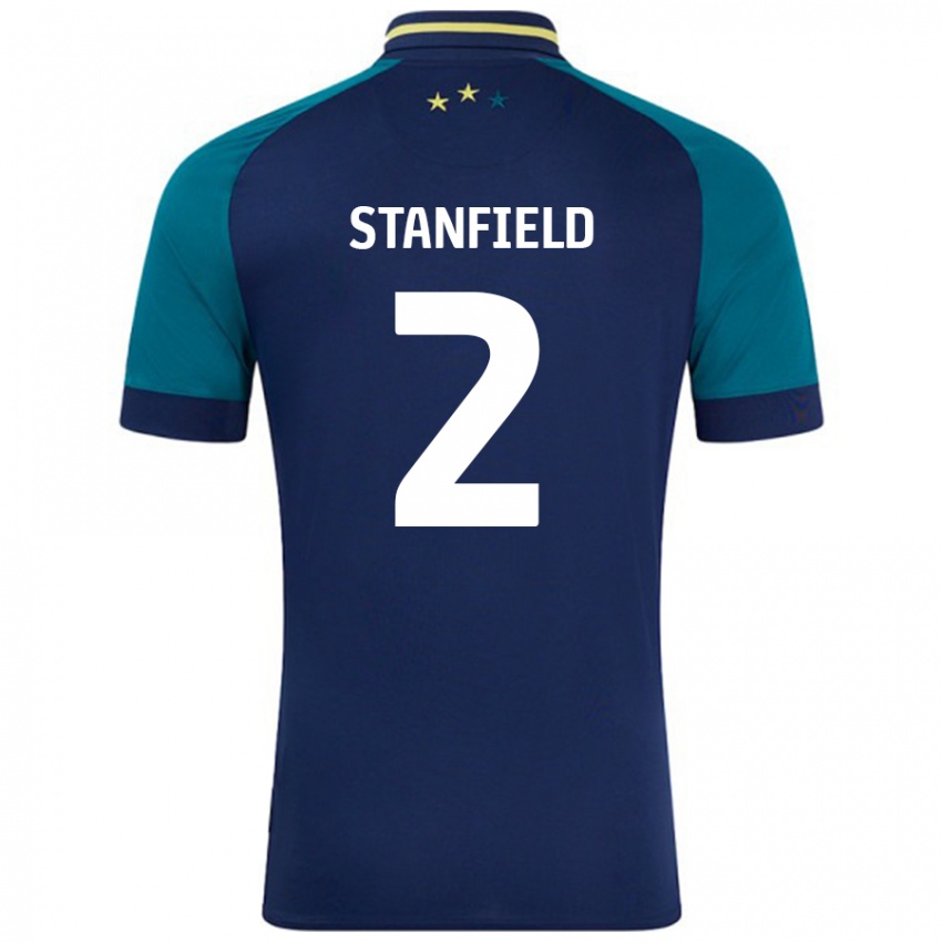 Dames Beth Stanfield #2 Marineblauw Donkergroen Uitshirt Uittenue 2024/25 T-Shirt België