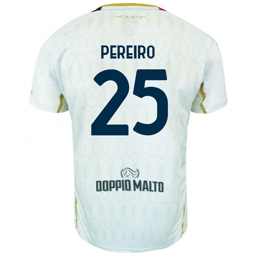 Femme Maillot Gastón Pereiro #25 Blanc Tenues Extérieur 2024/25 T-Shirt Belgique