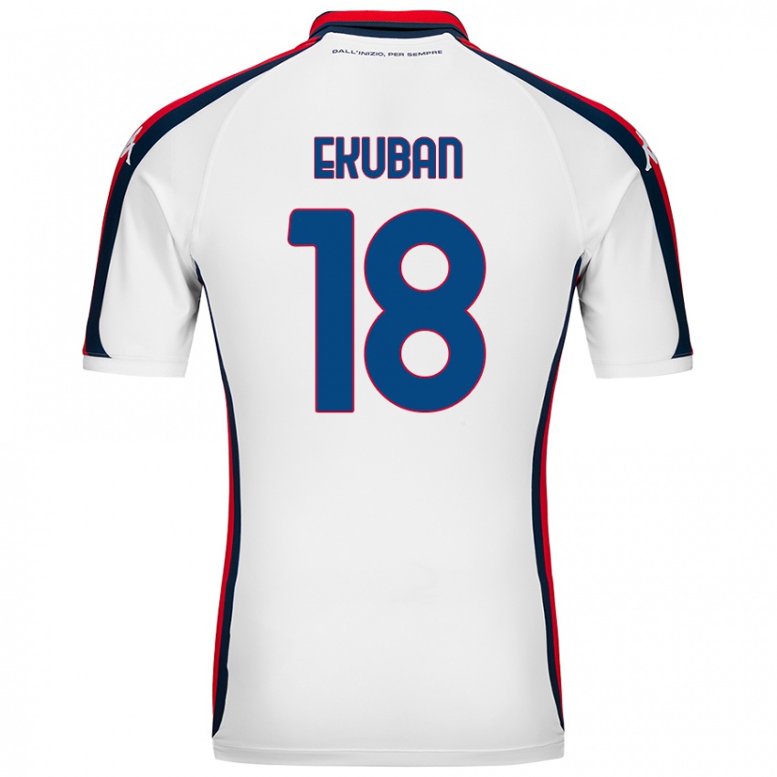 Femme Maillot Caleb Ekuban #18 Blanc Tenues Extérieur 2024/25 T-Shirt Belgique