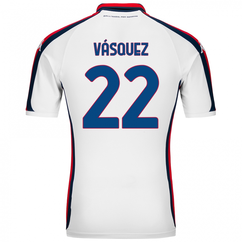 Femme Maillot Johan Vásquez #22 Blanc Tenues Extérieur 2024/25 T-Shirt Belgique