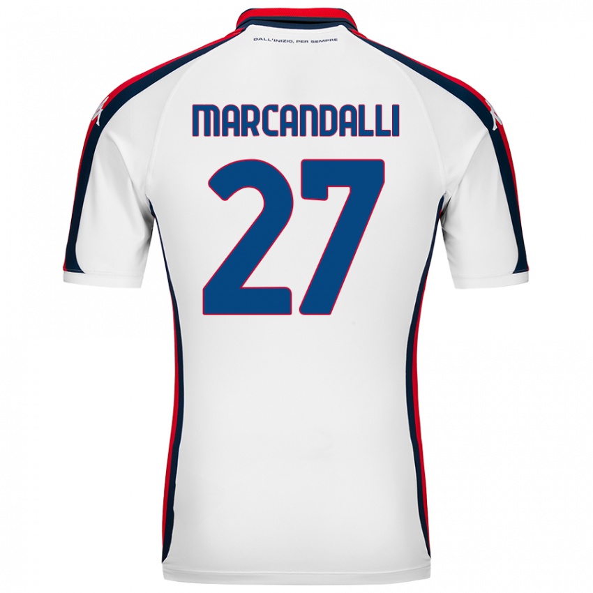 Femme Maillot Alessandro Marcandalli #27 Blanc Tenues Extérieur 2024/25 T-Shirt Belgique